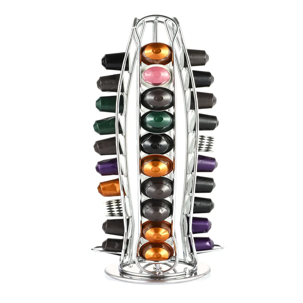 Rotating nespresso 40pcs pods holder Nespresso coffee capsule storage rack