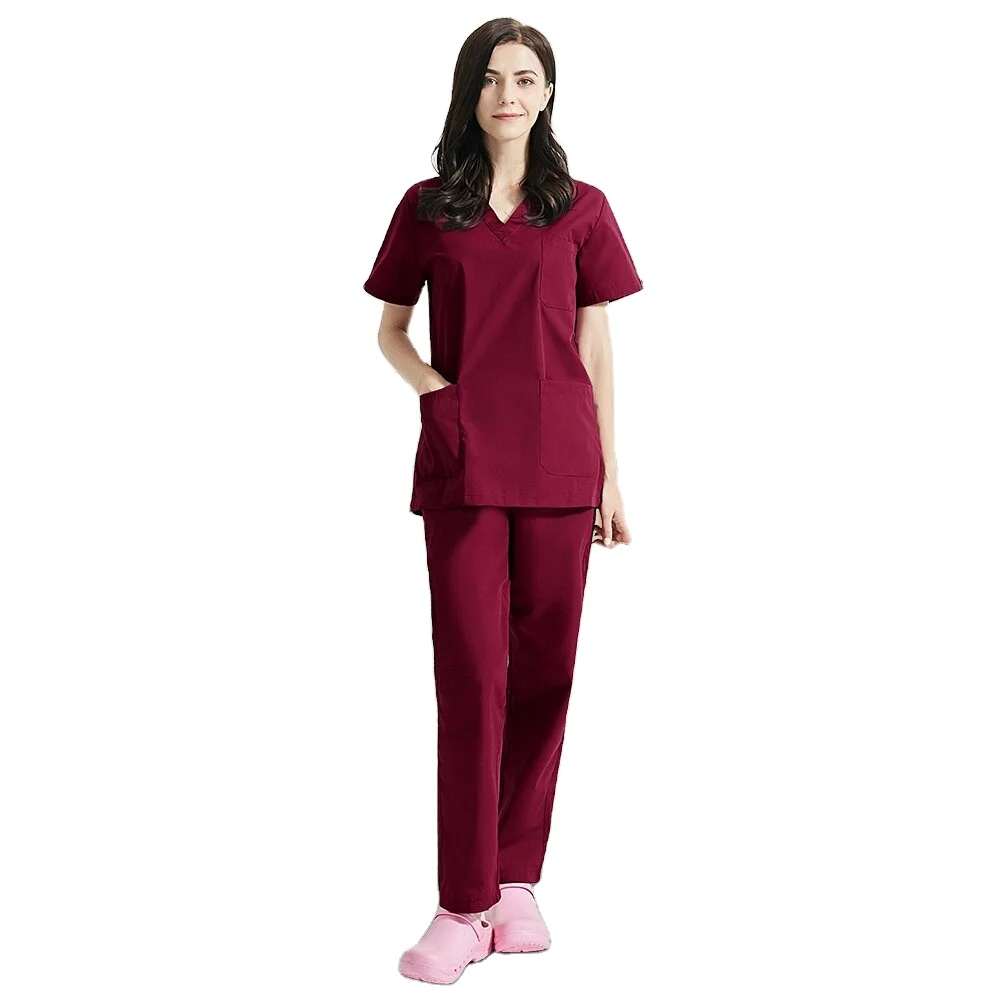 Больничная Операционная черная синяя медсестринская скраба набор Рабочая Униформа для салона красоты медицинские хирургические Топы Брюки Одежда врачей домашних животных