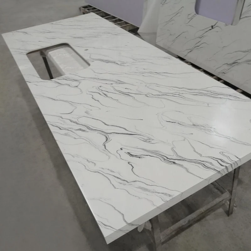 Sparkle Quartz Stone White vanity top/ kitchen countertop/table top