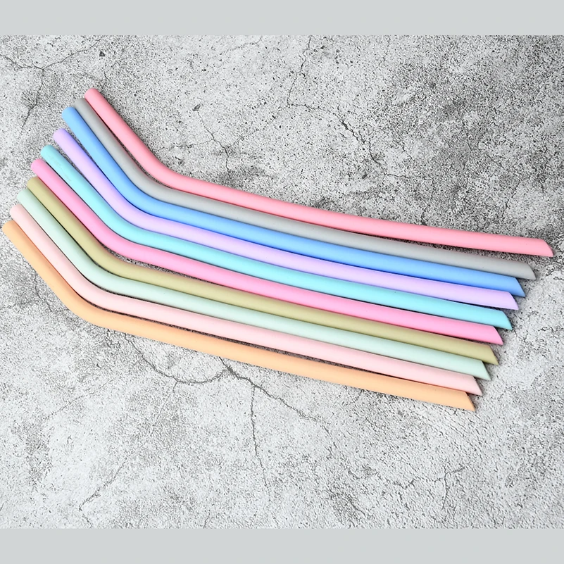 Factory wholesale  Food Grade Reusable Silicone Rubber Eco Friendly Straw For Drinking Silicone Straws Portable