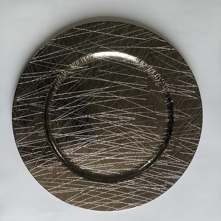 Wholesale Disposable Chrome Plating Wedding Plastic Dinnerware Plates