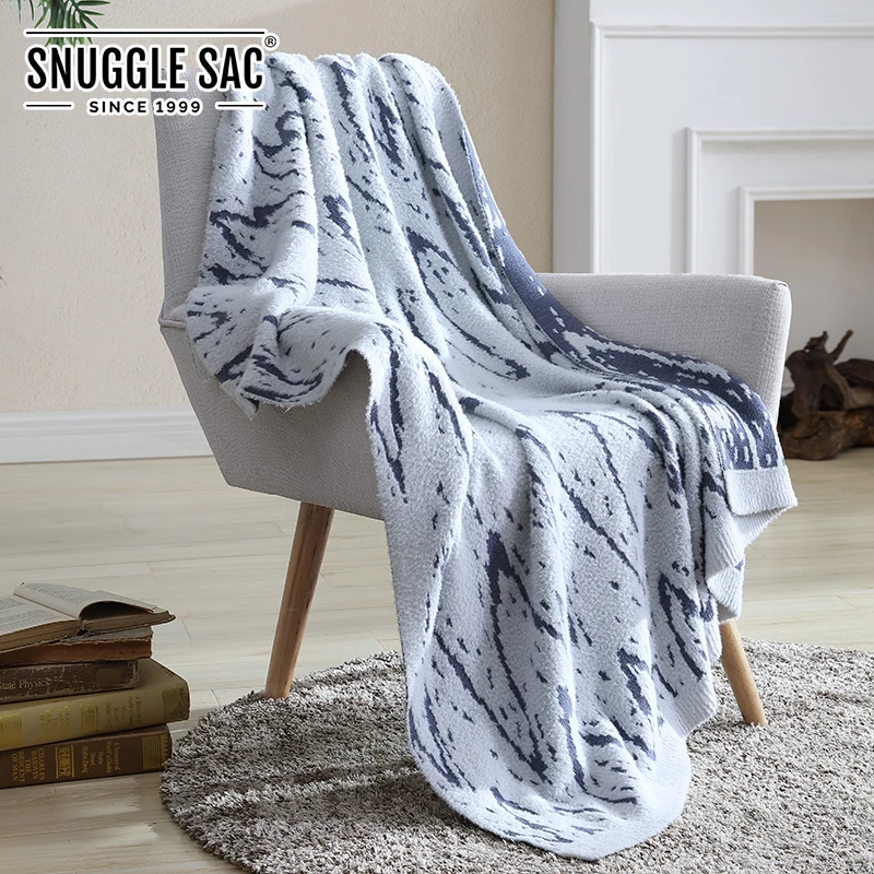 
Snuggle Sac Air Feel Double Sided Knitted Teal Plain Acrylic Throw Blanket 