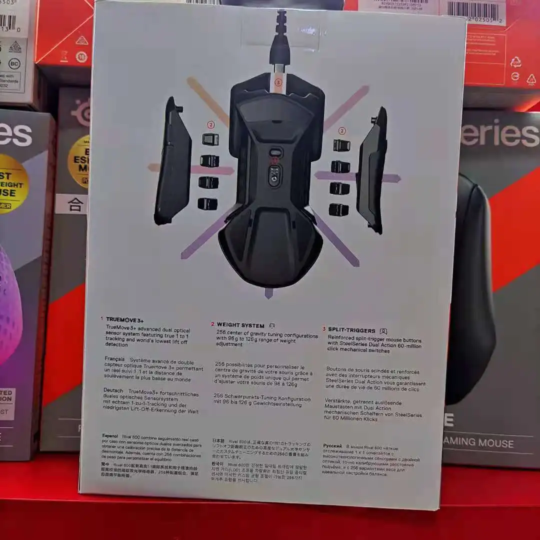 Игровая мышь SteelSeries Rival 600 12000 точек/дюйм TrueMove3Plus с двойным оптическим датчиком и RGB