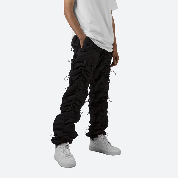 DiZNEW OEM New Arrival Custom Popular Mens Elastic Twill Tapered Stacked Joggers Pants