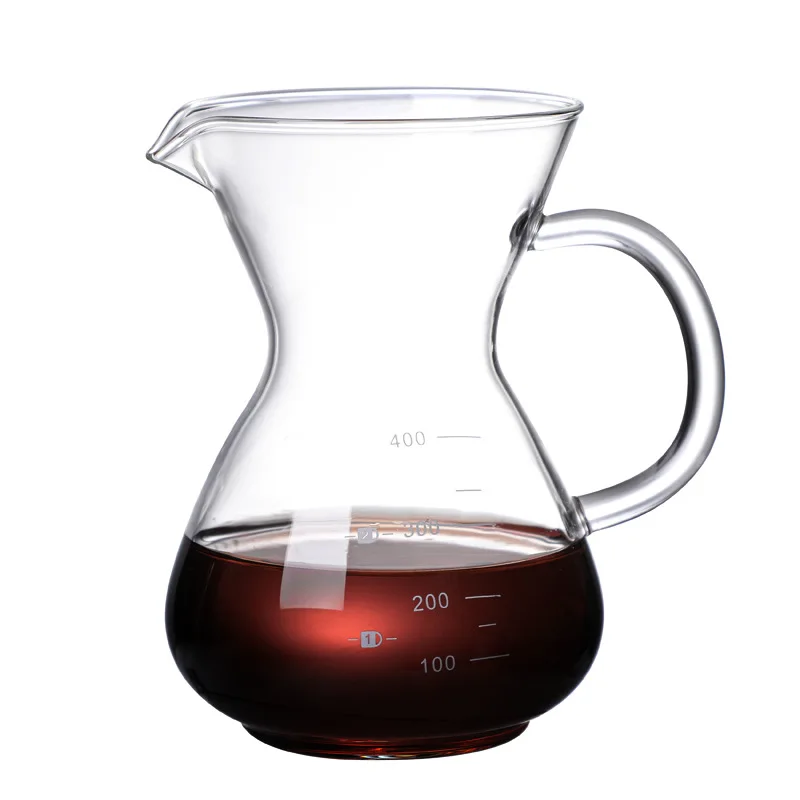 Coffee pot glass handmade home decor sharing with handle filter brewing pot household coffee filter cup