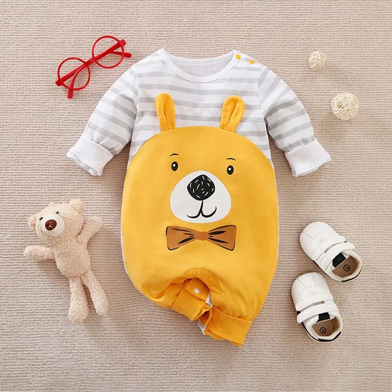 Baby jumpsuit spring and autumn cotton baby cartoon crawling clothes newborn clothes baby body