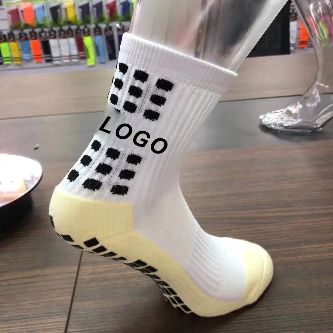 Antiderrapante meias personalizado logotipo embalagem de futebol esportes de futebol masculino meias de aperto de futebol