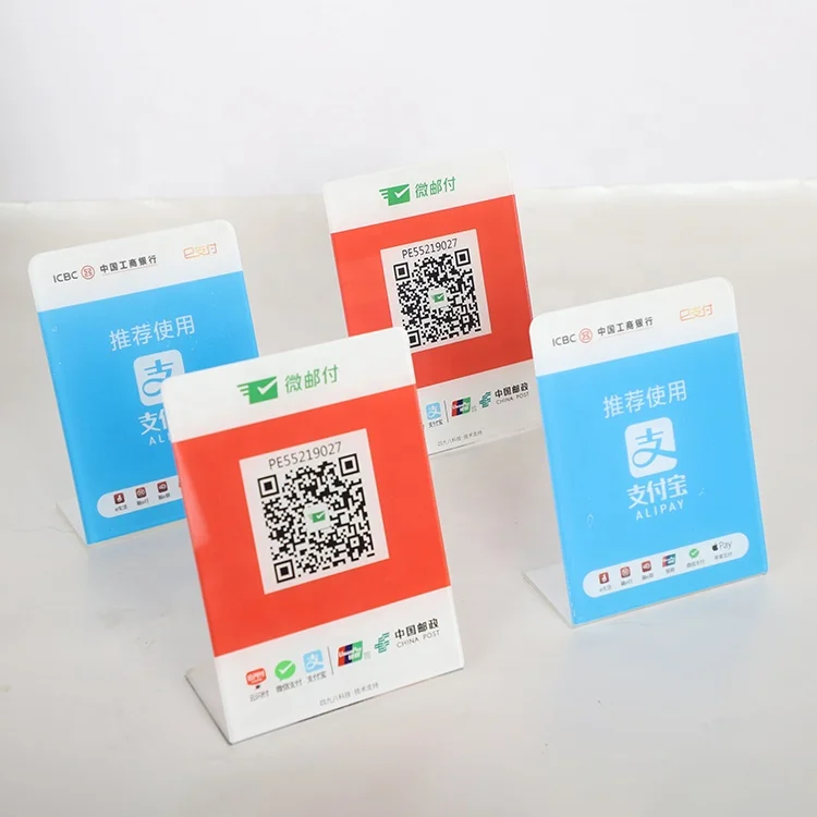 High Quality Customized Acrylic Sign Payment QR Holder Restaurant QR Code Holder