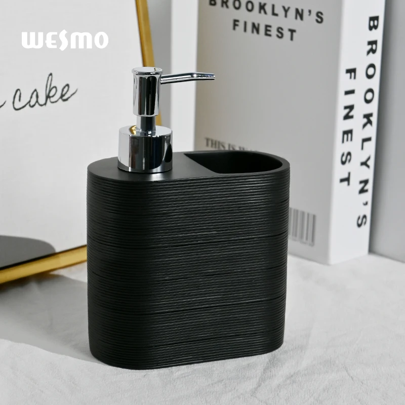 kitchen soap dispenser 2 In 1 Bathroom Hand Liquid Lotion Polyresin Soap set Dispenser Bottle