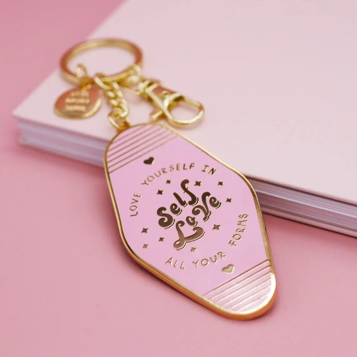 Mental Health Positive Reminder Encouragement Keychain Motel Hotel Self Love Enamel Key Ring
