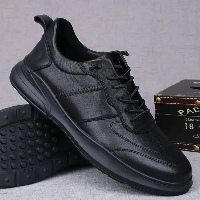 Big size  leather dress shoes for men trendy mens office shoes breathable casual men dress shoes