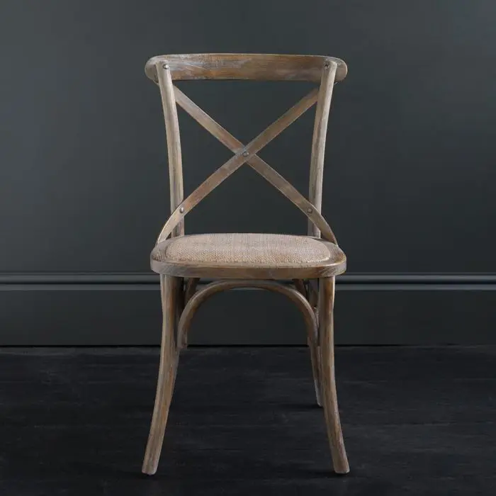 2020 Hot Sale Solid Wood Chair Antique Classic X Cross Back Chair Dining Chair