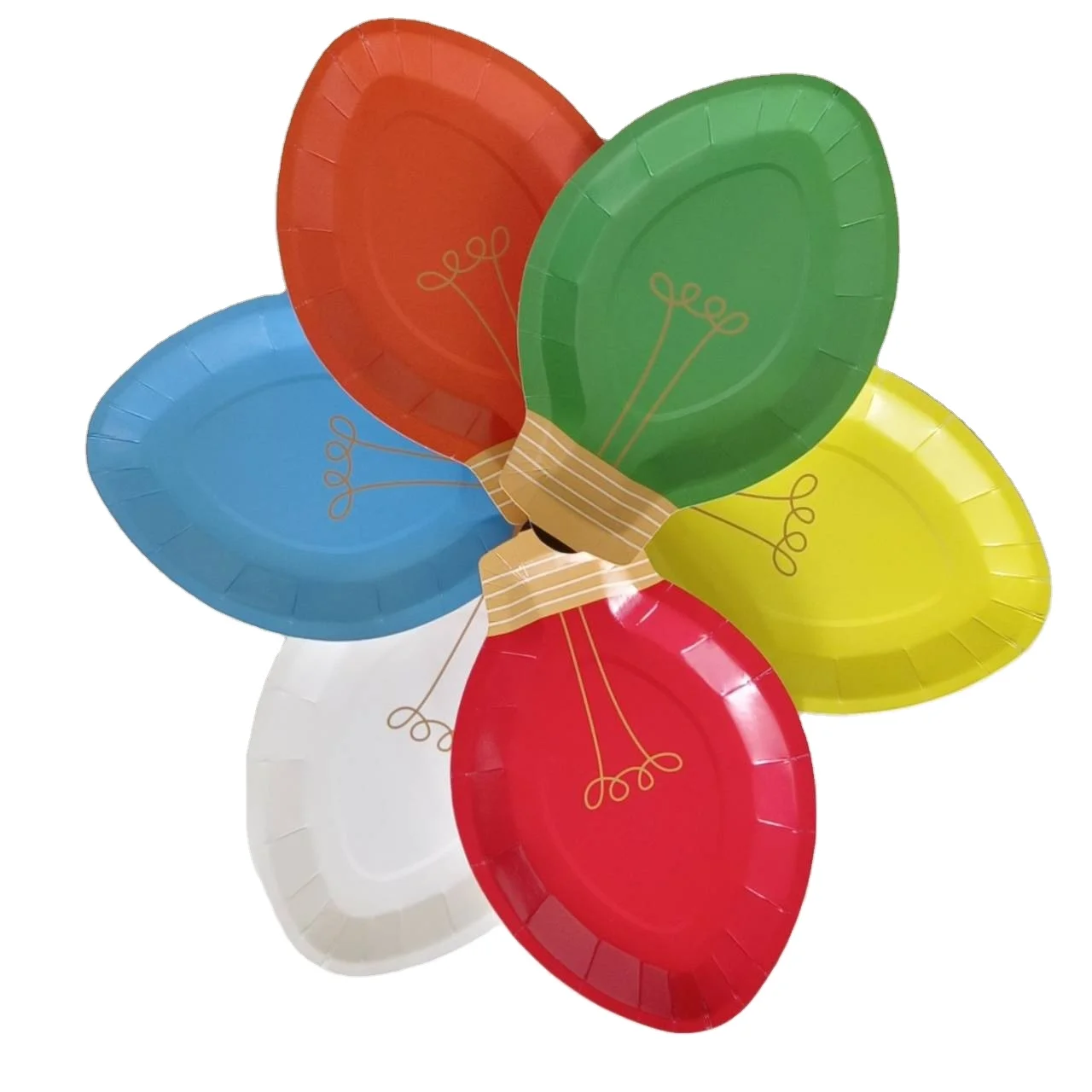 Креативные бумажные тарелки в форме листа дизайн для праздничных мероприятий