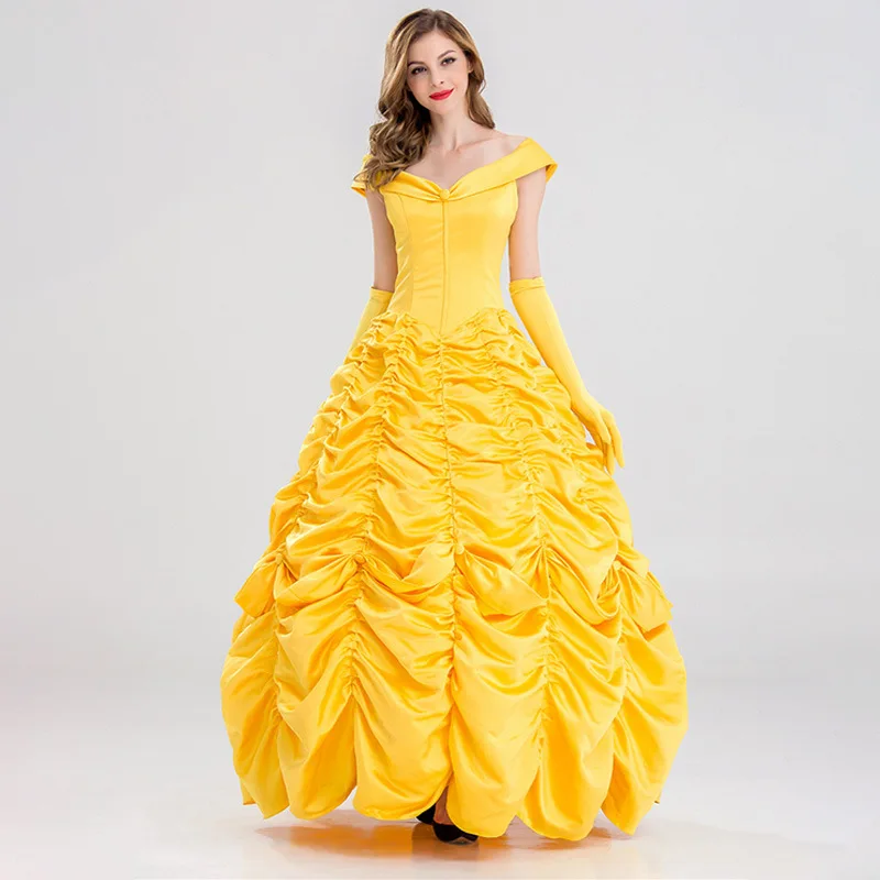 Wholesale Customized Live Action Version of Beauty and Beast Bell Princess Yellow Bell Princess Dress