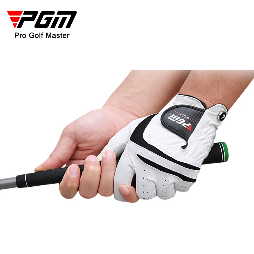 PGM ST022 custom golf gloves cabretta leather men golf gloves with ball marker