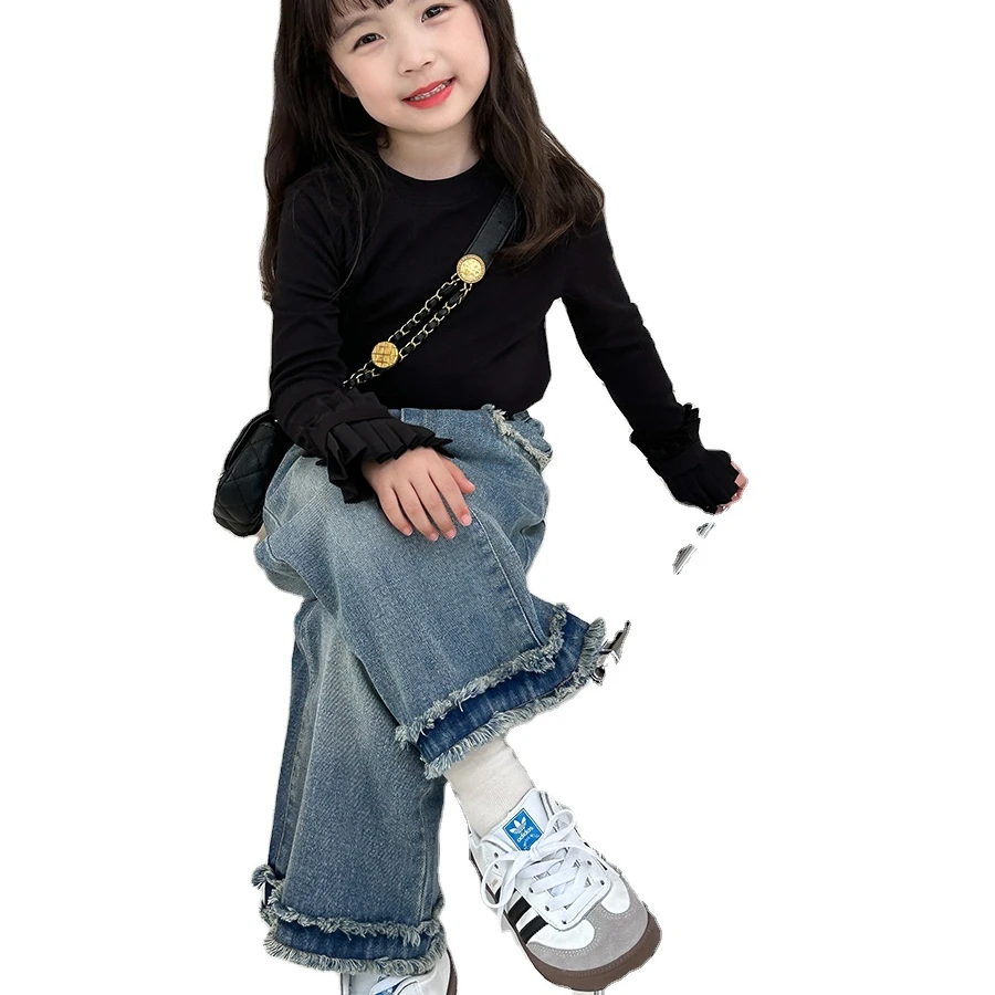 Wholesale 2 -10 T Wholesale Casual Retro Children Baby Overalls Wear Kids Boys Blue Girl Jeans Denim Pants for Children