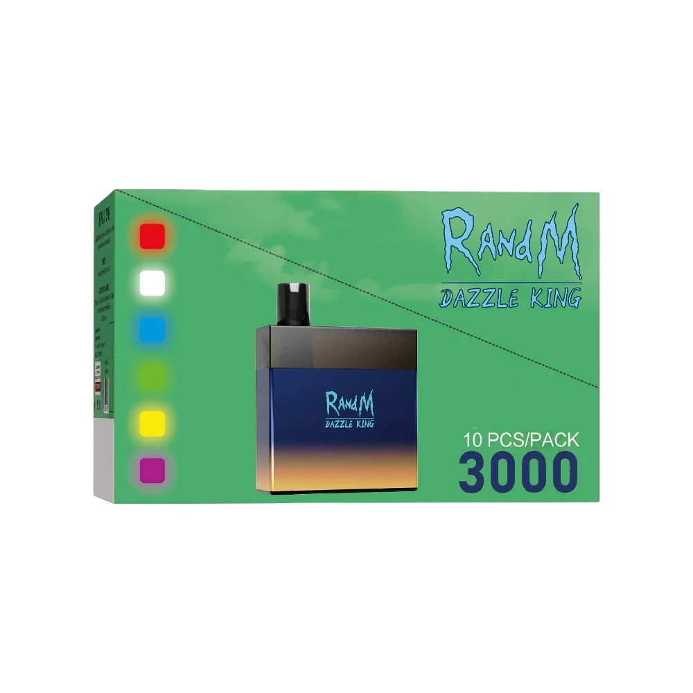 Dazzle  king High Quality Package Box original factory  disposable randm dazzle  king 3000p  with carton packing