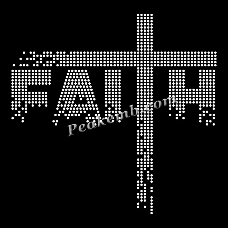Hotfix Faith Crystal Rhinestone Trim Decoration Wholesale Hot Fix Believe Jesus Faith Rhinestones Tape For Dress