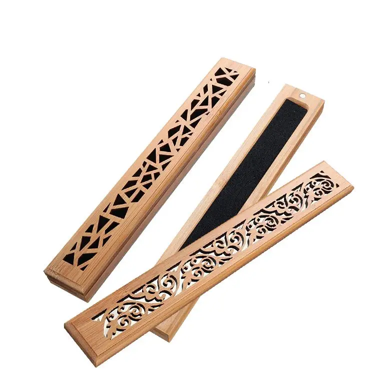 Wholesale custom wooden aroma stick holder incense box burner incense gift box