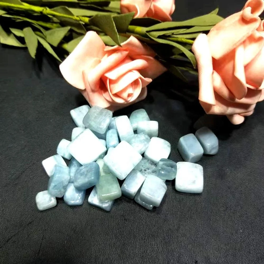 Natural Crystal Tumbled Stone Reiki Gemstone Blue Aquamarine Stone Healing Crystal For Decoration