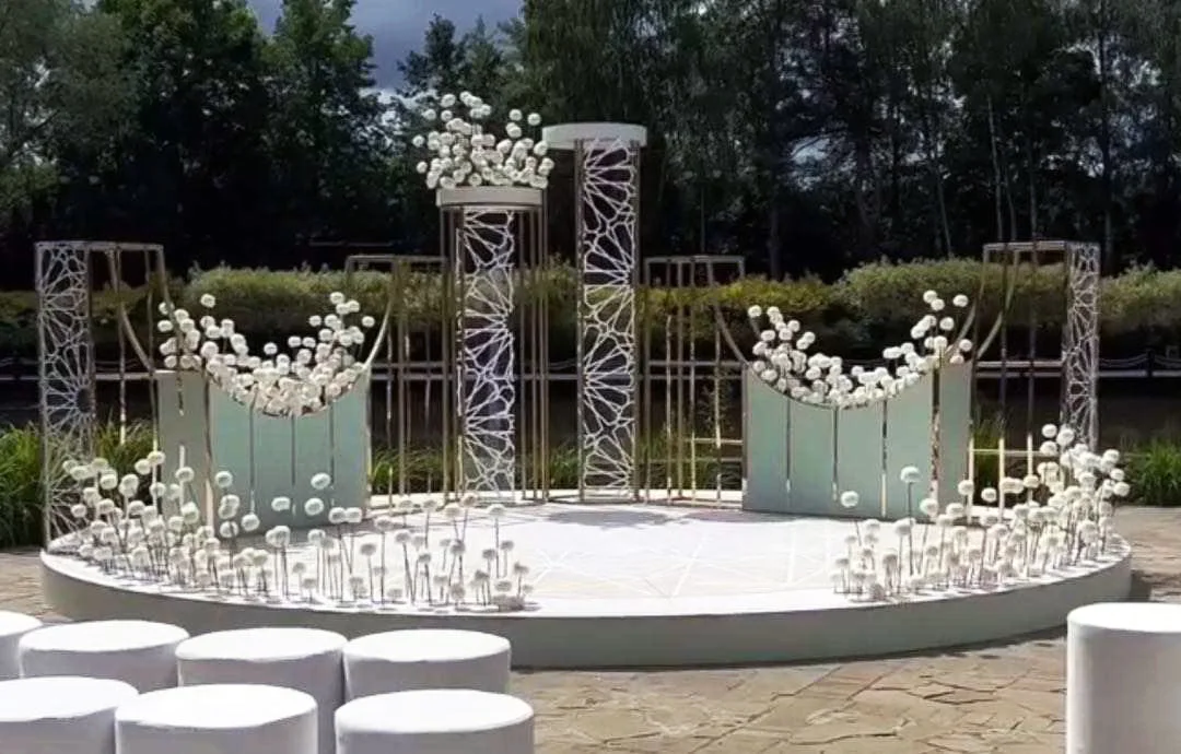 Customized Arches Stage Elegant Backdrop Center Pieces Wedding Decoration Metal Backdrop Frame Arch Flower Stand For Wedding
