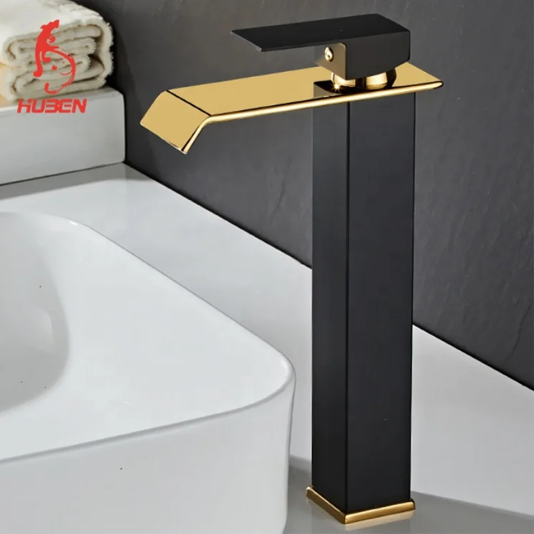 Stainless Steel Brass Waterfall Bathroom Basin Faucet Cold Hot Mixer Crane Sink Tap Square Bathroom Faucet