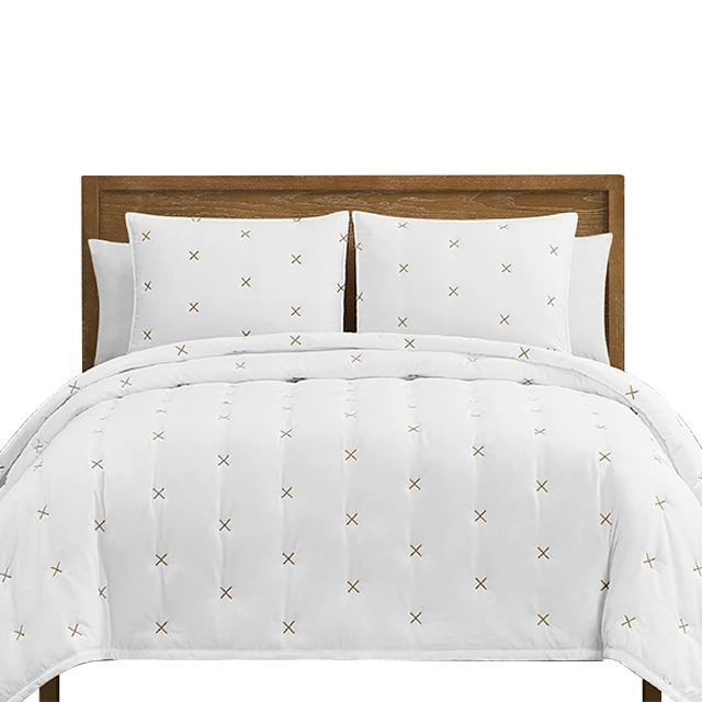 Heniemo 3 штуки двойной Королевский размер стеганый вышитый покрывало комплект постельного