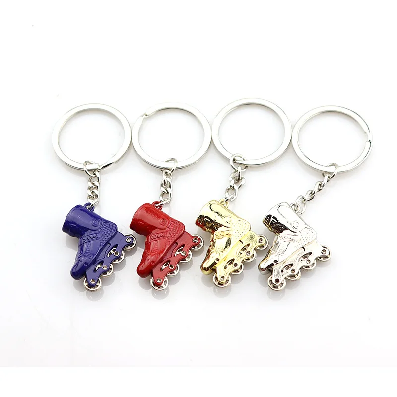New Metal Simulated Novelty, Zinc Alloy Roller Skates Shaped Keychains Creative Roller Skates Key Ring/
