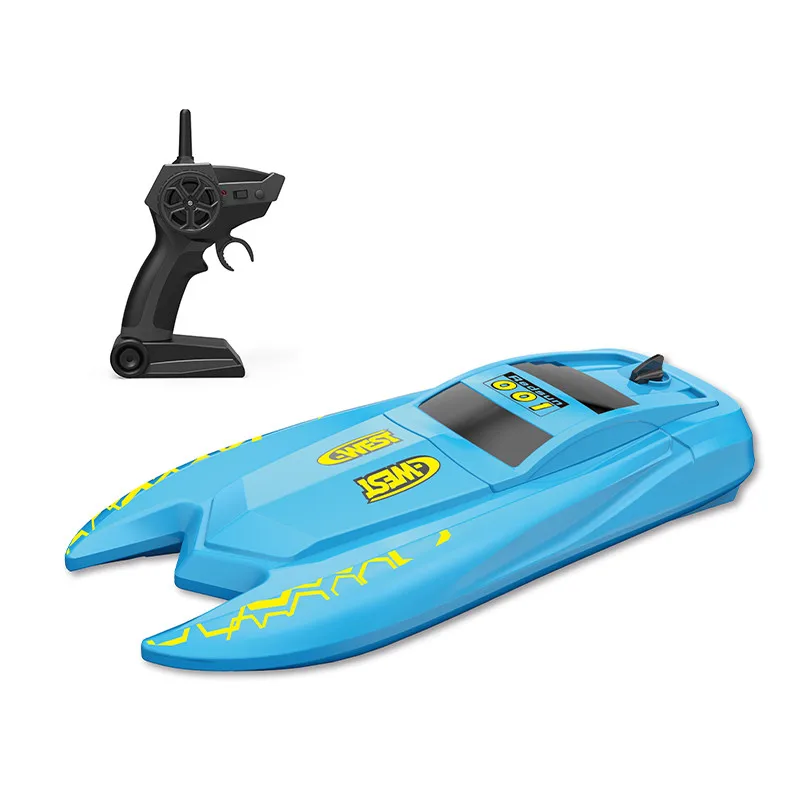 HW Toys 2.4G 4CH Plastic Fun Water Playing Electric Radio Remote Control High speed Boat Kids Boys Blue White RC Ship