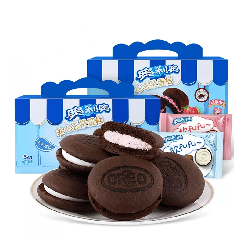 Wholesale Exotic Snacks Soft Cake Filling Cloud Cake Peach Flavored Sandwich Cake 88g Cookie