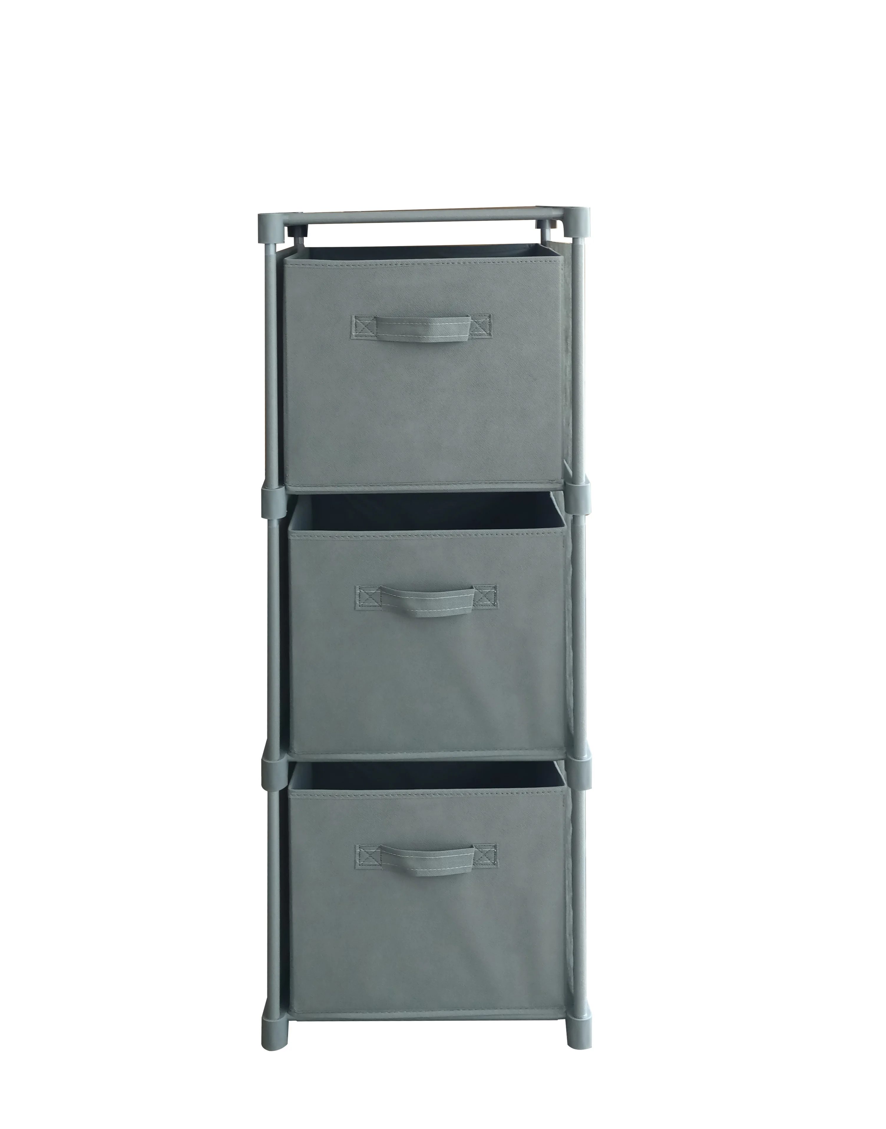 Meifeng 4-Tier Wide Drawer Dresser, Storage Unit with 3 Easy Fabric Drawers and metal frame