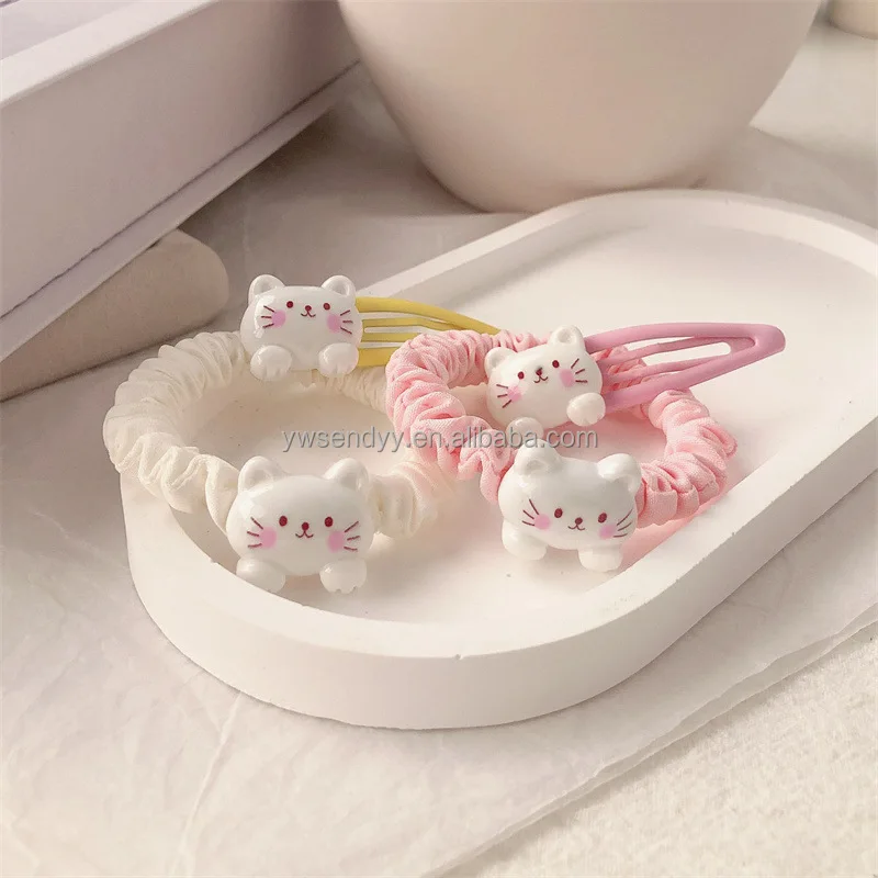 High Elastic Cute Little Girls Cat Rubber Band Hairpins Girl Ponytail Hair Tie Scrunchies Children Accessories