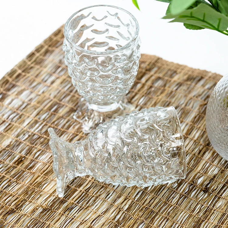 Blinkmax creative cocktail cocktail  fancy clear glass cocktails fish glass cup