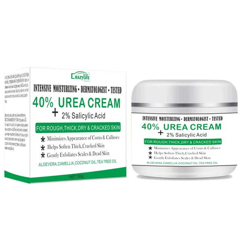 Crazylife Urea 40% Cream Oil Anti-Drying Crack Foot Cream Heel Cracked Repair Cream Removal Dead Skin Hand Feet Care 100g