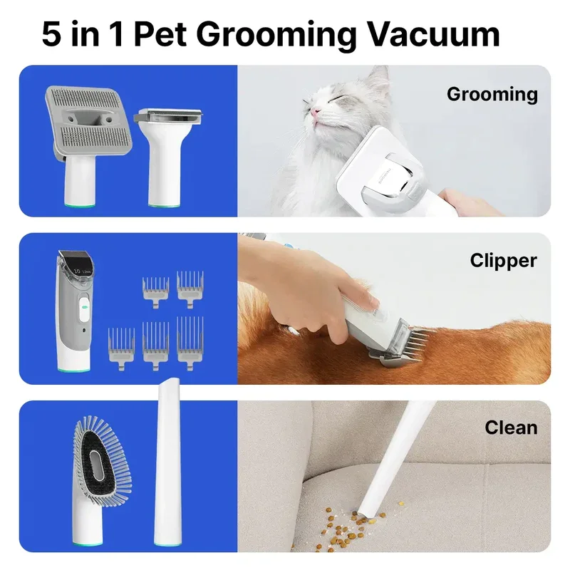 Neakasa Official P1 Pro 5 in 1 Dog Hair Vacuum Remover Clipper Trimmer Comb Cat Brush Pet Grooming Kit Tools