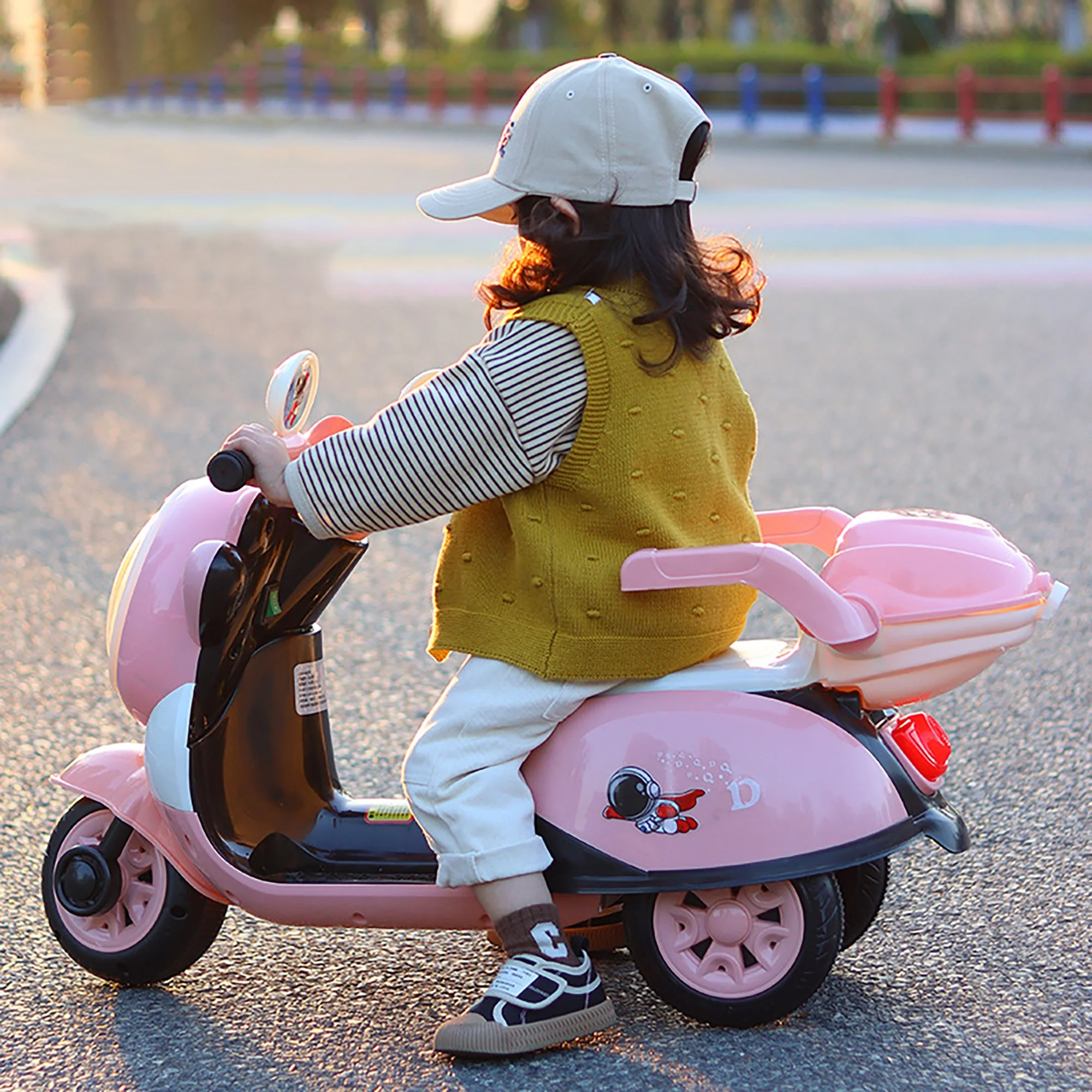 Ride-on cars for kids motorbike two-seater learning toys 6V/4.5A/7A battery tricycle motorcycle 380W motor Simulated throttle