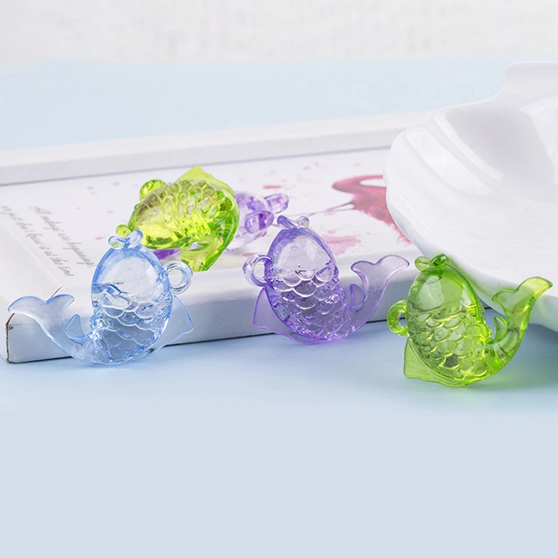 Hongzhi Loose Acrylic Carp Fish Beads In Bulk Whosale Gems Cartoon Plastic Animal Beads For Kid Mermaid Birthday Party Toy