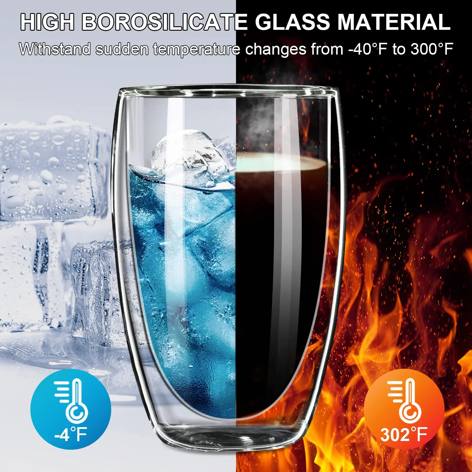 Ama-zon Hot Selling Double Walled Glass Coffee Cup High Borosilicate 15 OZ High Borosilicate  Glass Cup With Silicone Lid