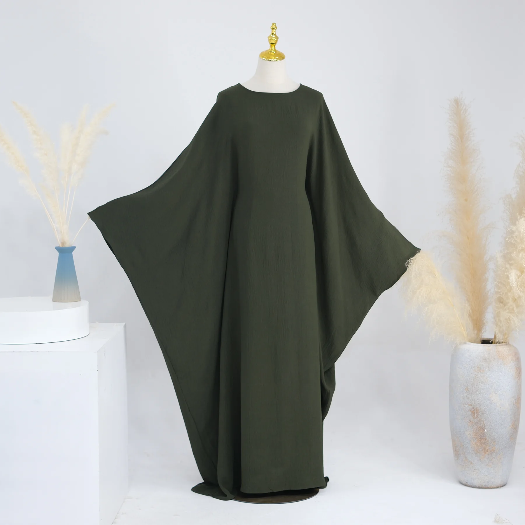 Custom Logo Batwing Sleeves Saudi Arab Designer Burqa Kaftan Dresses Dubai Eid Ramadan 2024 Abaya