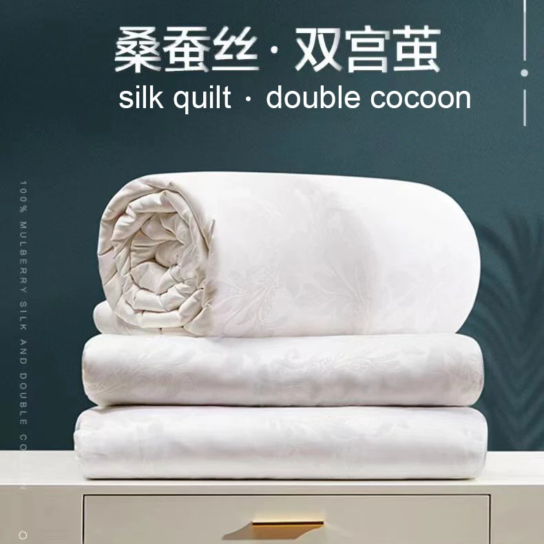 Natural Soft High Grade Luxury Brocade Floss Pure Silk Duvet Cover Silk Filled Comforter 100% Mulberry Silk Quilt