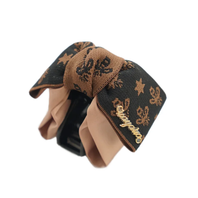 South Korea Fashion Fabric Bow Scratch Female Net Red Lady Temperament Back Head Horse Tail Shark Clip Scratch