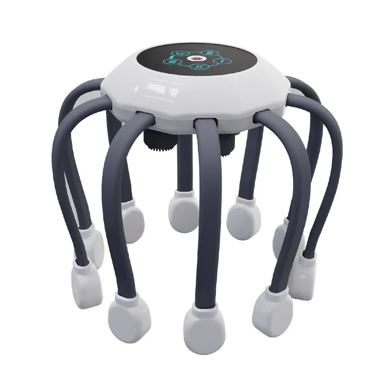 Popular 360 Degree Tms Vibrating 10 Silicone Finger Stress Relief Head Massage Machine Electric Octopus Claw Scalp Massager