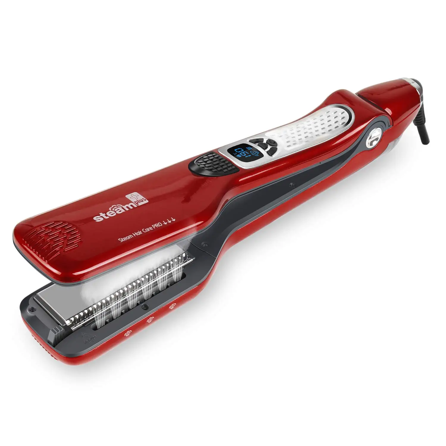 Hair straightener with steam release Long steam hair straightener Luxury steam hair iron straightener