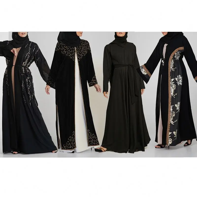 Модный мусульманский повседневный дизайн женский Jubah Dubai для черной Абайи