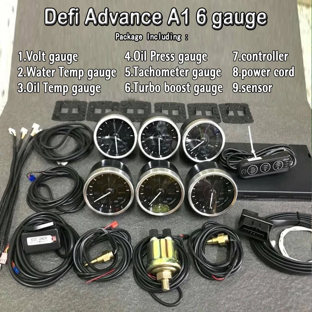DEFI ADVANCE A1 Gauge 6Link OBD2 meter +controller + ZD Water temp voltage Turbine boost oil temperature oil pressure tachometer