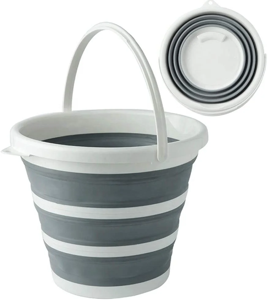 Foldable Bucket Collapsible 10L(2.6 Gallon) Compact Water Container Basket Laundry Car Washing  Cleaning Storage