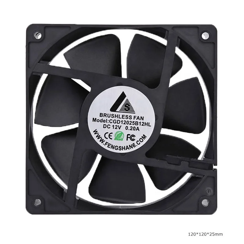 Manufacturer Supply 5 Lifetime 12025 4inch Waterproof Silent Fan 12025 24v 12v 120mm Dc Axial Brushless Pc Cooling Fan