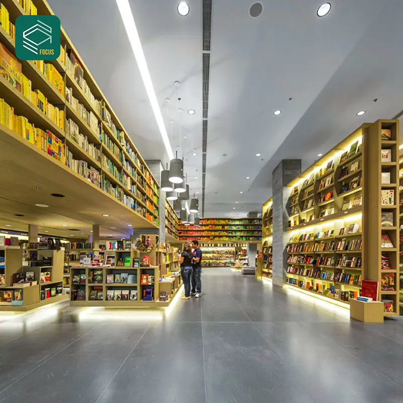 Modern Book Store Interior Design Commercial Books Display Shelves For Book Store