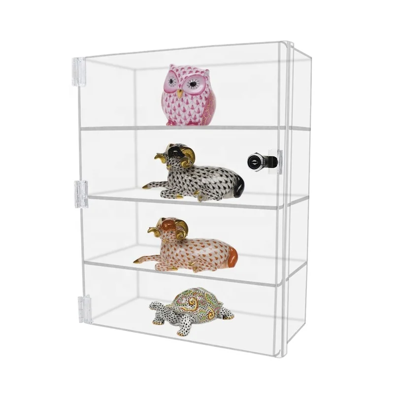 Подгонянное предложение прозрачная акриловая витрина дисплея счетчика с 5 фиксированными полками