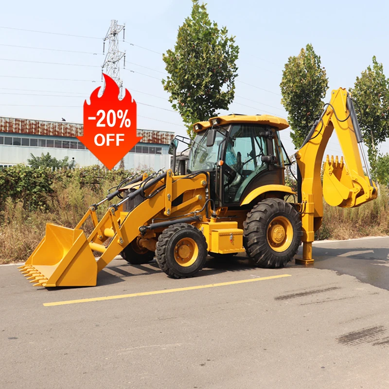 Most popular new design backhoe loader off-road four-wheel drive high-power front shovel and rear shovel dedicated to mining